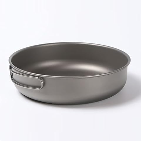 BIVOUAC 1200ml Titanium Frying Pan Camping Pan Cooking Kit Outdoor Cookware Pot Cover