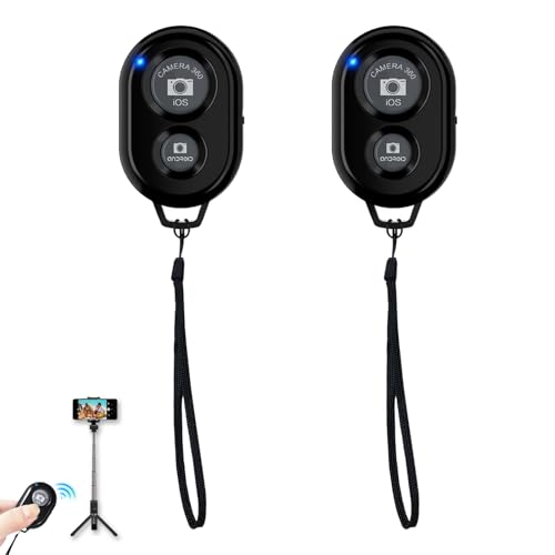 2 Pièces Télécommande Bluetooth Selfie sans Fil, Déclencheur à Distance Universel Compatible iOS & Android, Idéale pour Prendre des Photos et Vidéos,...