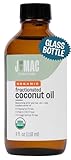 J MAC BOTANICALS Organic Fractionated Coconut Oil (4 oz Glass Bottle) Organic Carrier Oil and moisturizer