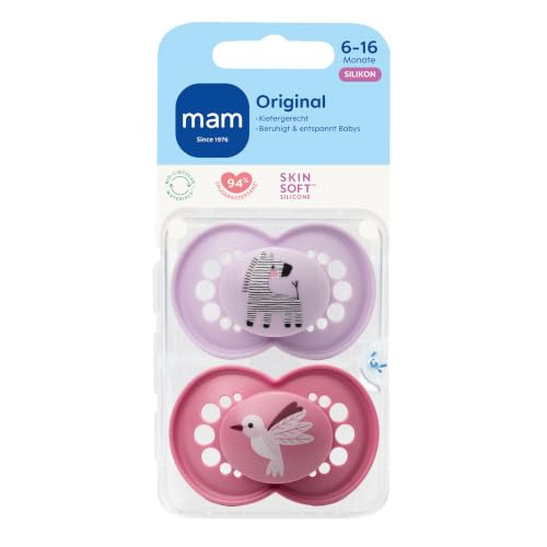 MAM Original Schnuller, 6-16 Monate, Zebra/Vogel, 2 Stück – Ansicht 2