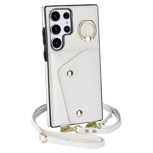 Étui portefeuille en cuir blanc pour Samsung S22 Plus chic et durable