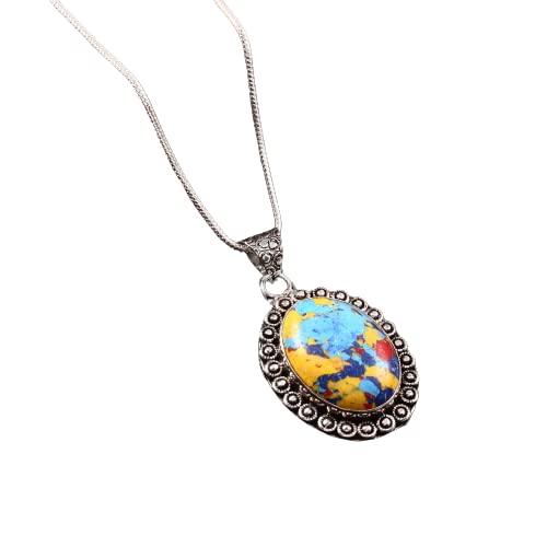 Encuentra reviews de Mosaicos precios los mejores 10. 30 Colgante de plata de ley 925 con piedras preciosas de jaspe ovaladas naturales, Gema, Mosaico jaspe