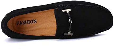 Santimon Mens Driving Penny Loafers Suede Moccasins Slip On Casual Dress Boat Shoes Black 6 US | Image 3