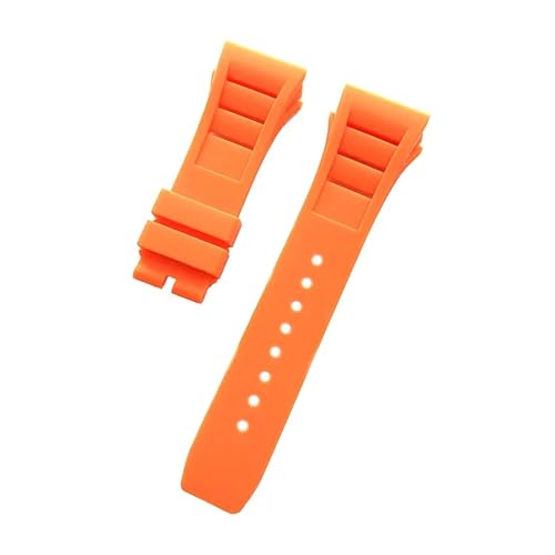 [LYBELIRH] RICHARD MILLE RM055 RM011�V���[�Y�h�����X�g�o���h�ʌ^��25mm�\�t�g���K�ȃ��o�[�E�H�b�`�X�g���b�v�E�H�b�`�u���X���b�g�ƌ݊���������܂�(Orange,25mm silver buckle)