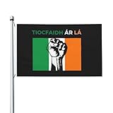 VKKOEWL Tiocfaidh ár lá irish flag green white orange raised fist Flags 3 X 5 Feet Double-Sided Garden Flags Outdoor Welcome Banner For House Yard Party Decor