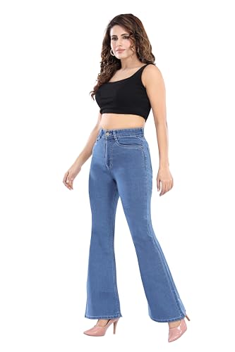 Image of KIVI Women's Boot Cut Cotton Trousers | Stylish Ladies Bottoms for Casual Outings, Modern Dressing, Soft Fabric Feel, Relaxed Movement & Boot-Cut Silhouette for Trendy Styling