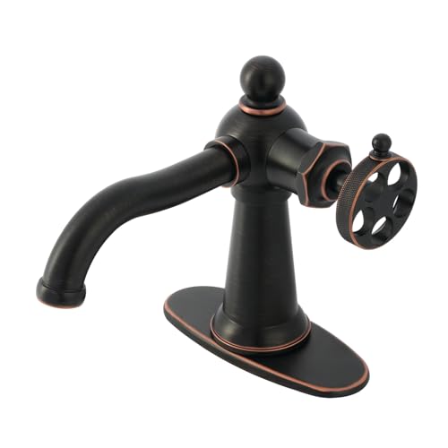 Robinet de salle de bain pour vasque moderne avec poignée moletée confortable et bonde