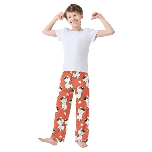 Boys' Pants Funny Dog Stars Red Long Bottoms Jogger Pants Elastic Waist Trousers with Pockets S-XL2