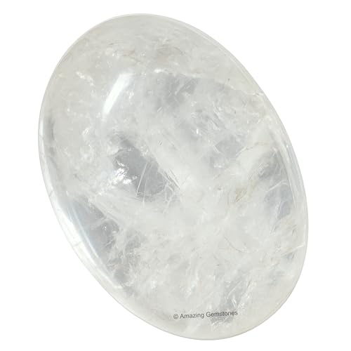 Image of Amazing Gemstone Clear Quartz Crystals and Healing Stones - Large Palm Stone Crystals Piedra - Crystal for Good Luck, Positive Energy, Meditation - Unique Stocking Stuffers & Birthday Gifts