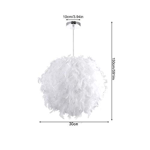 Lámpara colgante de plumas blancas E27 de 30cm para techo de dormitorio 8