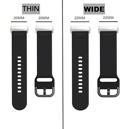 Image of YODI Watch Band Compatible with Fitbit Versa 4 / Fit bit Versa 3 / Fitbit Sense /Sense 2 Band, Soft Replacement Silicone Wristband for Women Flexible Waterproof Sport Watch Strap for Men Large