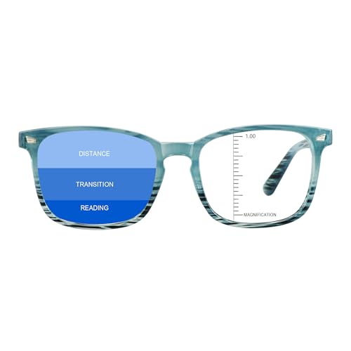 Image of Vintage Square Progressive Multifocal Presbyopic Glasses, Anti-Blue Light Glasses for Men Women Readers (+1.00 /+4.00 Magnification)