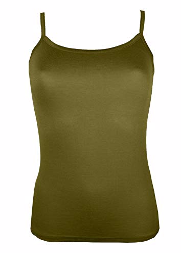 Miss Rouge: Camiseta de tirantes, viscosa, caqui, Talla única