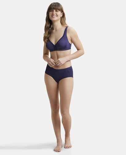 Image of Jockey 1820 Women Wirefree Non Padded Soft Touch Microfiber Elastane Stretch Full Coverage Everyday Bra with Stylised Mesh Panel