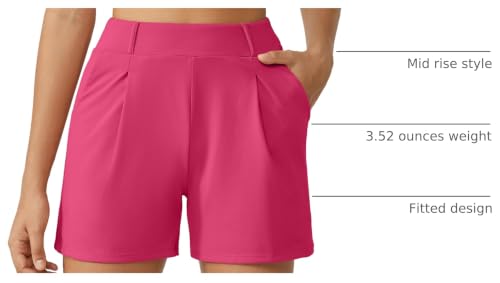 Image of G4Free EverGoing Dressy Casual Shorts for Women 4 inch High Waisted Summer Lounge Pleated Shorts with Pockets