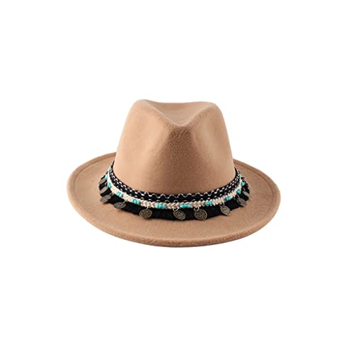Chapeau de laine jazz femmes style ethnique all-match automne hiver chaud
