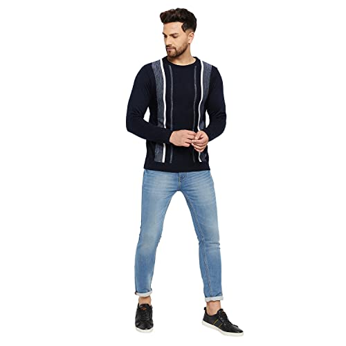 Image of Duke Men Round Neck Sweater SDS724 D.Navy S
