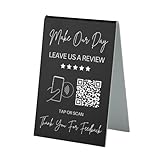 NFC Review Stand | Easily Collect Reviews | Easy Setup | Smart Tap and QR Code to Review | Compatible with All Phones | Boost Your Online Reputation | Build Trust | Boost SEO | Review Tap Stand (Black)