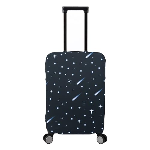DEMPROS Travel Luggage Cover Suitcase Wrap Washable Protector, Black-Starrysky, S (18-22 inch luggage)