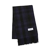 [matti totti] ネイビー×ブラック 幾何学柄 ジオメトリー ストール フリンジ レディース カシミヤ マフラー 大判 厚手 100 女性 ロング K0014B-17