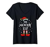 Photo Gallery donna the moody elf christmas family matching group xmas funny maglietta con collo a v Photo Gallery donna the moody elf christmas family matching group xmas funny maglietta con collo a v