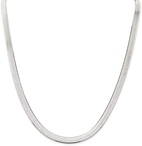 Savlano 925 Sterling Silver 7mm & 8.5mm Herringbone Flat Snake Magic Chain Necklace for Women & Men with a Gift Box - Made in Italy