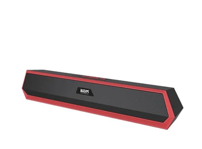 KDM 66 OceanBar Portable Soundbar, 10W (5W×2) Dual Output, Bluetooth 5.3, TWS Pairing, 5H Playtime, FM Radio, USB/TF/AUX, Type-C Charging,Red-image-46