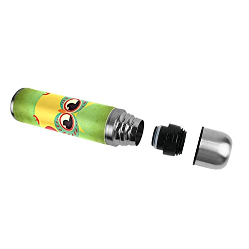 Búho colorido divertido botella de agua de acero inoxidable con aislamiento al vacío termo 500 ml viaje deporte té café… - Imagen 5