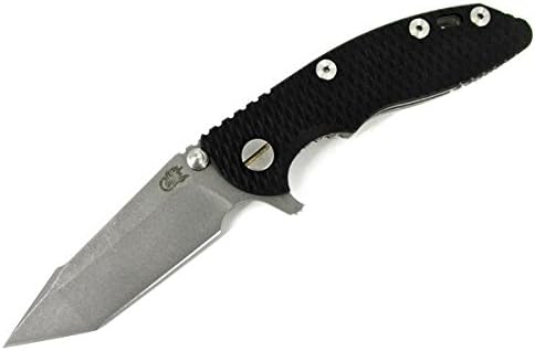 Hinderer Knives XM-18 3.0" Harpoon Tanto Flipper Knife Black G-10 / Titanium Working Finish