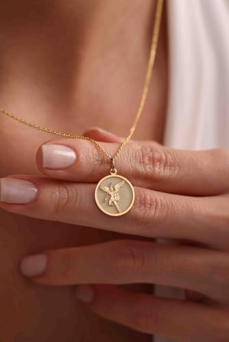 Bijou Saint Michel : collier pendentif argent plaqué or et chaîne 45,7 cm
