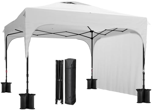 Outsunny Carpa Plegable 3x3 m Cenador de Jardín con Altura Ajusta...