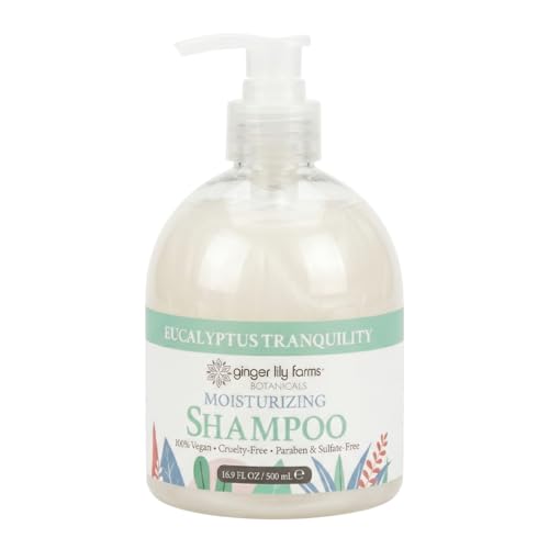 Image of Ginger Lily Farms Botanicals Shampoo, 16.9oz, Eucalyptus Tranquility | 100% Vegan & Cruelty-Free | Moisturizing Shampoo for All Hair Types