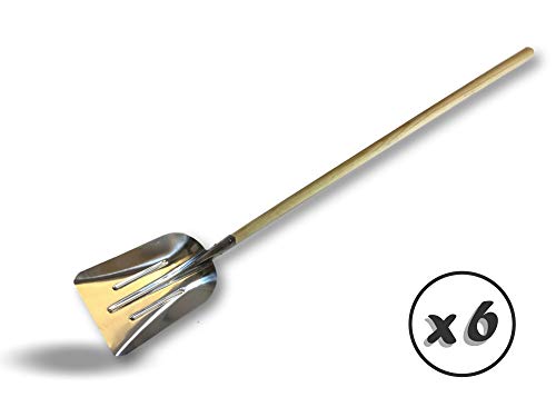 Kibros 5200B050x6 Sneeuwschep van robuust aluminium, breed lemmet 29 x 50 cm, met houten handvat, sneeuw, korrels… - Image 3