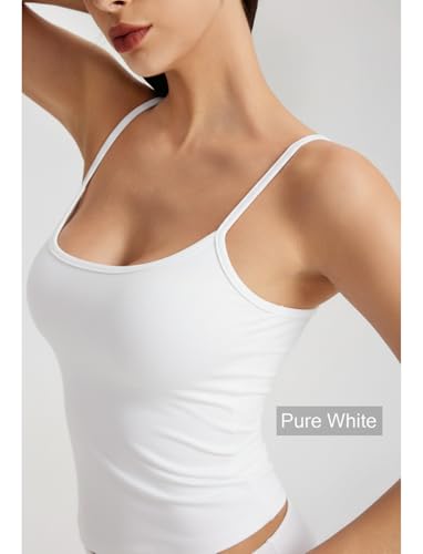 Women's Braless Tank Top Fitted Spaghetti Strap Cami for Going Out Workouts Y2K Cute Basic Top3