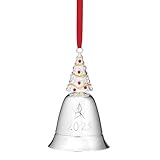 Lenox 897116 2025 Musical Bell Silverplate Ornament, We Wish You a Merry Christmas, Christmas, Holiday Decorations