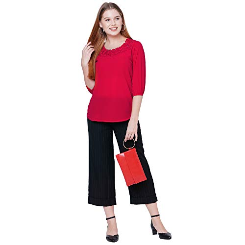 Image of GO-4 IT Women's Top with Cutwork Embroidery in Neck