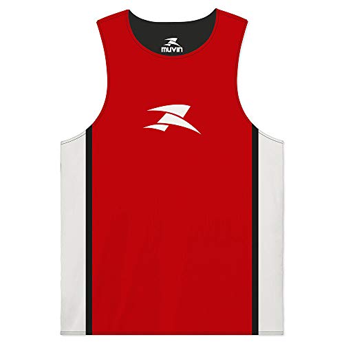 Regata Basquete Dupla Face - TK-400 - Muvin - CTT-0400 (GG, Preto/Vermelho)