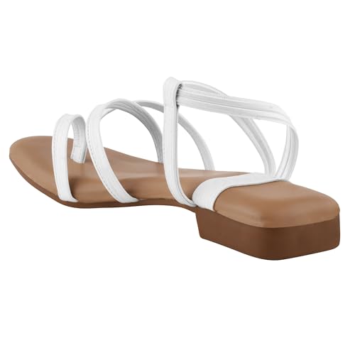 Image of SilverArrow womens Breeza Flat Sandal, Fashion Sandals with Strap, Suitable for Fusion Outfit