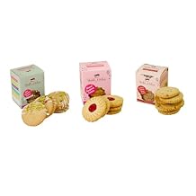 Gourment Egg-Free & Vegetarian Cookies 3 6 oz- Classic Almond Raspberry, Rose Pistachio & Cranberry Pistachio Orange Cookies, Handmade Bakery-Style, No Preservatives