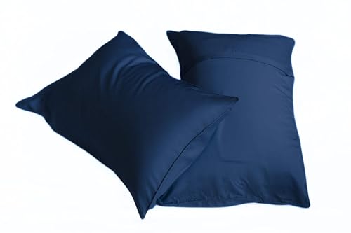 Taies d'oreiller en Tencel bleu marine 51x76 | Anti-transpiration et douceur visage