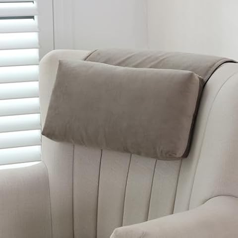 Berklan Neck Headrest Pillow for Recliners and Armchairs, Non-Slip Neck Support Cushion for Home, Office and Travel, with Adjustable Removable Velvet Cover Cover