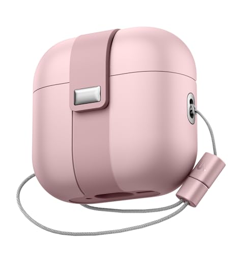 Image of SURITCH for AirPods 4 Case (2024), Magnetic Lock Bumper Cases Compatible with Airpods 4th Generation, Rugged Protective Cover with Stylish Hanging Lanyard Cases for Women Men, Pink