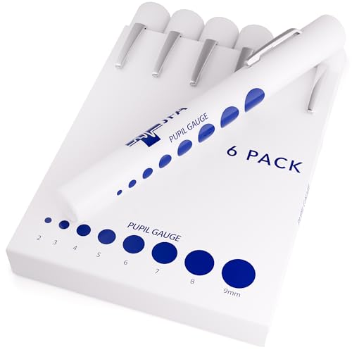 JFA Medical Disposable Pen Torch Light with Pupil Gauge Pack of 6