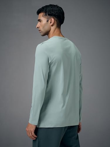 Image of TECHNOSPORT Men's Slim Fit Full Sleeve Crew Neck T-Shirt, COTFLEX Quick Dry Moisture Wicking Stretchable Sports Gym and Casual Wear