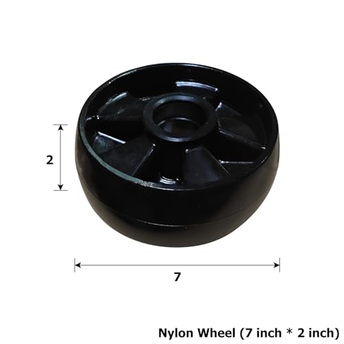 Image of APOLLOLIFT 7 inch x 2 inch Nylon Pallet Jack Steering Wheels Replacement, Heavy Duty Load Roller Wheels for Manual Pallet Truck,Black Nylon, Pair of 2
