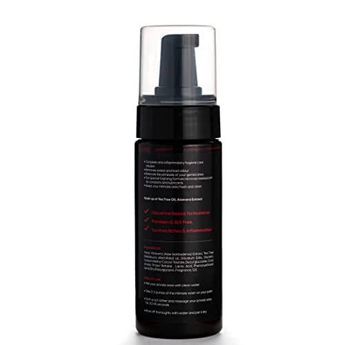 Intimate Wash for Men 150 ml | With Tea Tree Oil | pH Balanced Foaming Hygiene Wash | Anti Bacterial, Anti-Odour | Paraben Free & Sulfate Free