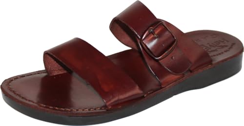 Holy Land Market Men/Women Biblical Jesus Leather Sandals/Slides From Jerusalem (Andrew Style II)