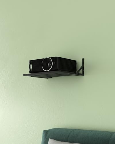 All Black Small Mini Projector Mount, Projector Shelf/Cable Box Wall Mount/Router Wall Mount,Projector Wall Mount Floating,Projector Shelf for Wall,Projector Holder Stand Accessories - Image 4