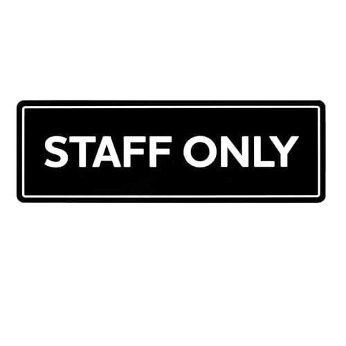 9x3 Inch Staff Only Sign Acrylic Self-adhesive Door Wall Signage for Office, Store, Hotel and Restaurant Store, Hotel, Restaurant