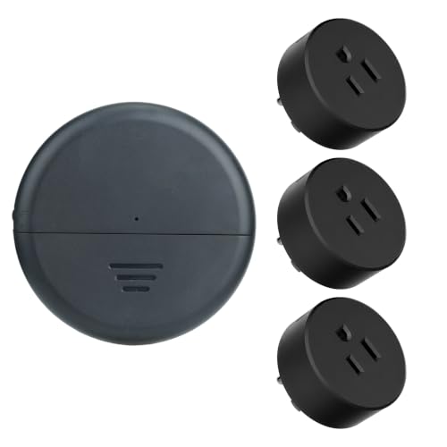 Image of Greencycle Black Wireless Motion Sensor Outlet 3 Plugs,Auto On /Off Switch
